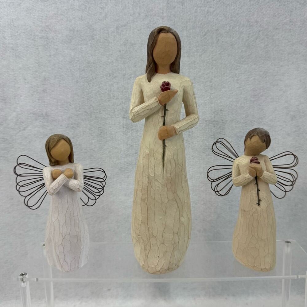 Lot of 3 Willow Tree Figures - Love, Loving Angel, Sign For Love